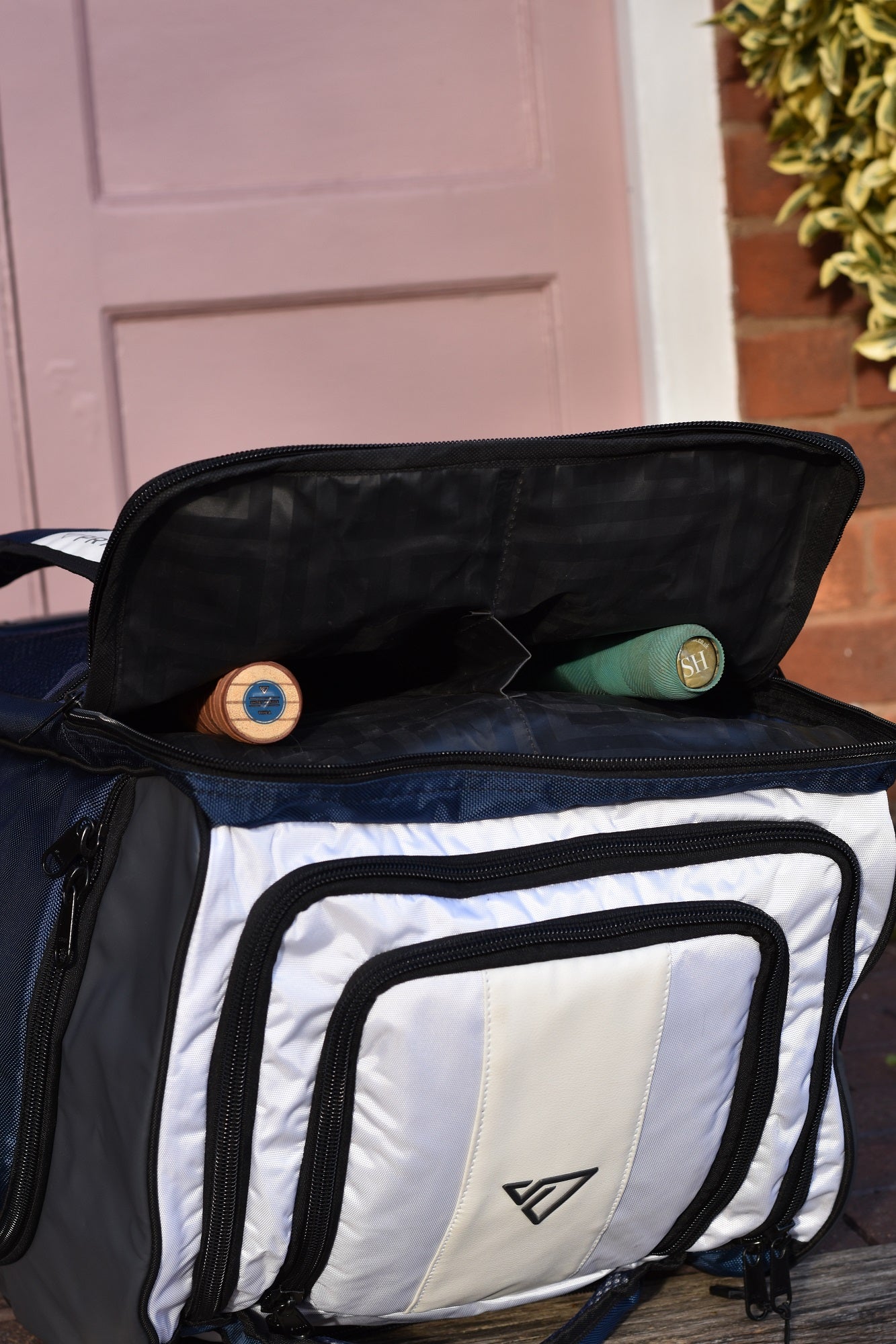 2026 Signature Blue/White/Grey Wheelie Duffle Bag