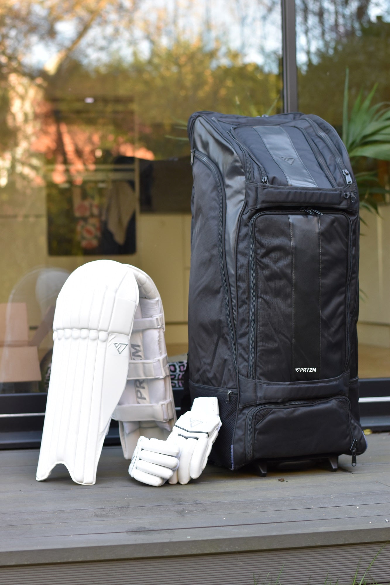 2026 Tempo Pads & Heritage Gloves + Blue/White/Grey Signature Wheelie Duffle Bundle - Pryzm Cricket