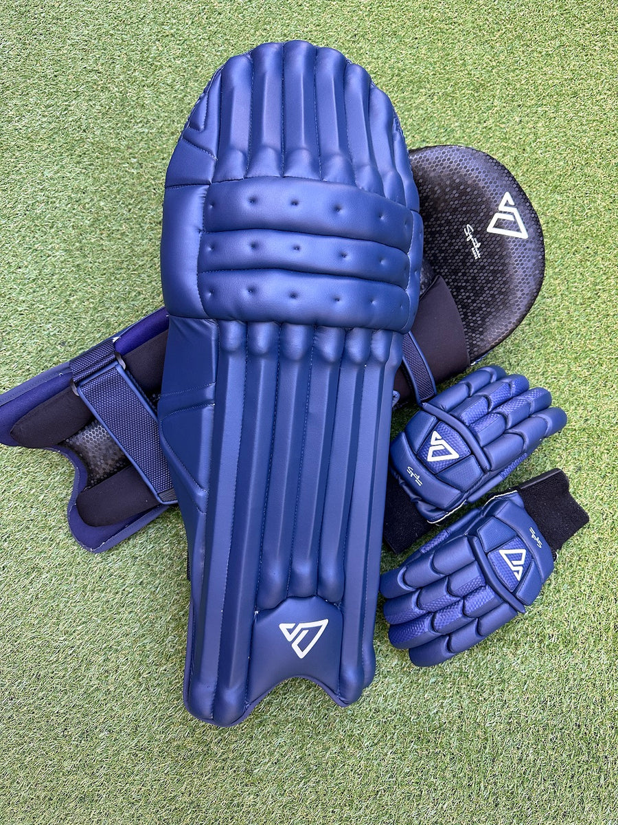 Navy Signature Pads & Gloves Bundle PRYZM Cricket Pryzm Cricket