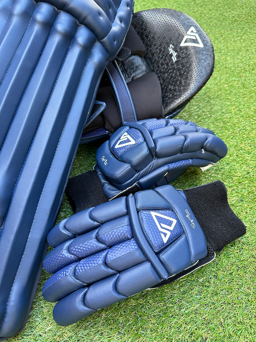 Navy Signature Pads & Gloves Bundle PRYZM Cricket Pryzm Cricket